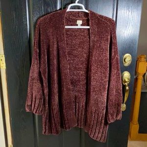 A New Day Soft Plush Purple Cardigan Sweater